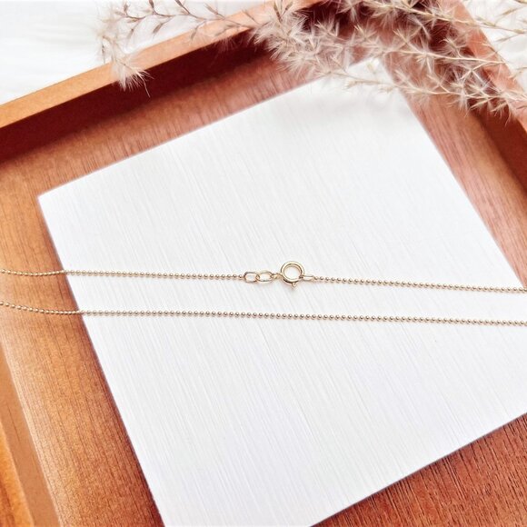 New 14K Yellow Gold Filled Bead Ball Chain Necklace - Picture 2 of 4